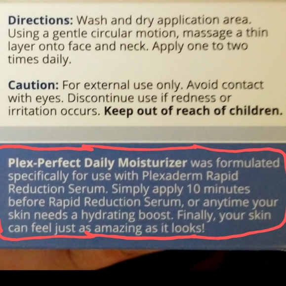 Plexaderm Rapid Reduction Serum Plex-Perfect Daily Moisturizer Oil-free Cream - Picture 12 of 14